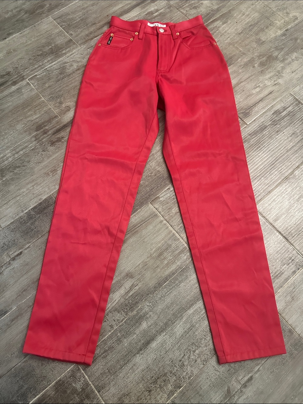 Armani Exchange Pants Woman Red Faux Leather Sz 2